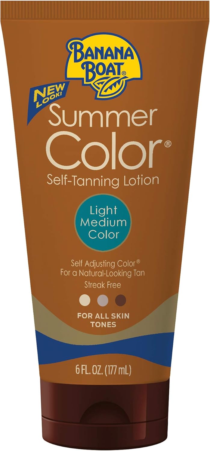 banana boat self-tanning lotion, light/medium summer color for